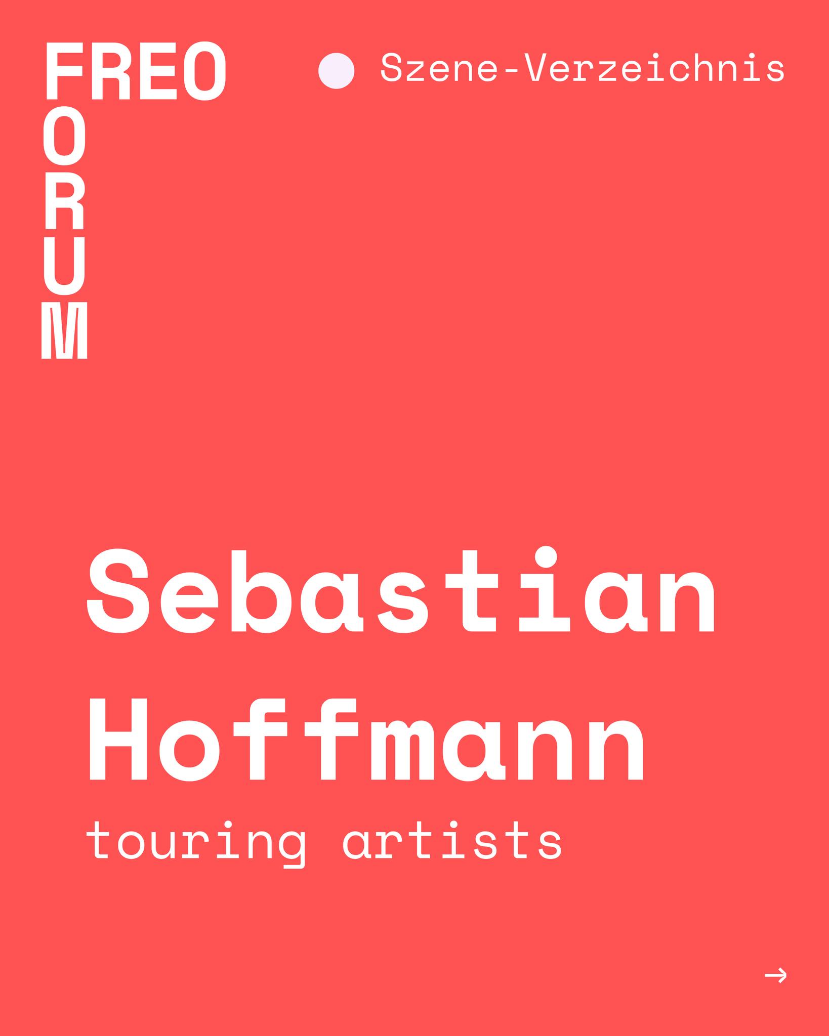 🌎 International unterwegs? Sebastian Hoffmann koordiniert bei touring artists das Beratungsangebot zu den administrativen Regelungen des grenzüberschreitenden Arbeitens im Kulturbereich. Dabei geht es unter anderem um Fragen zu Verträgen, Erwerbstätigkeit, Organisationsformen und internationalem Arbeiten.

🤝 Weitere Infos und Ansprechpartner stellen wir euch frei zugänglich im FREO Szene-Verzeichnis zur Verfügung!