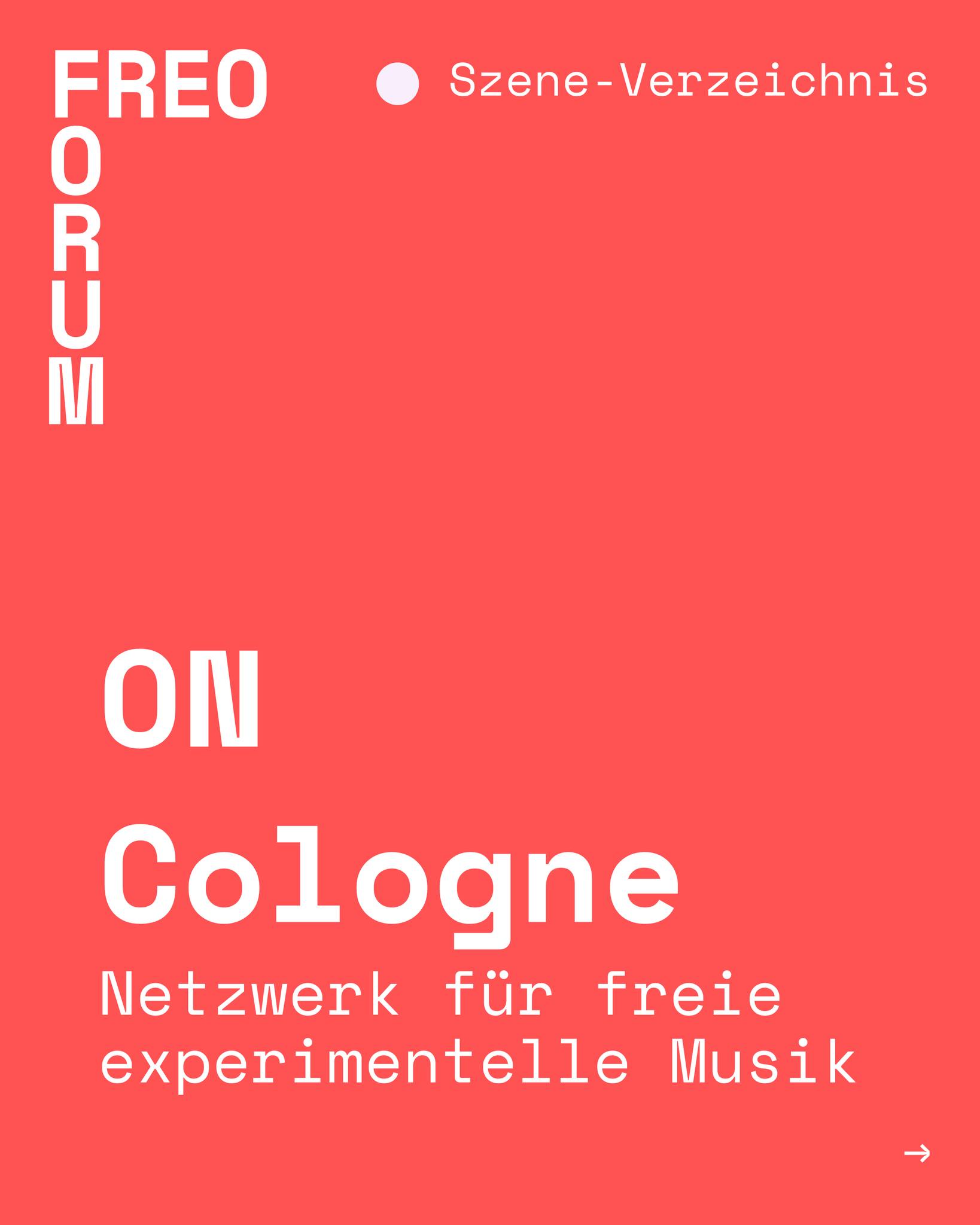 ON Cologne unterstützt freie Musiker:innen der neuen und experimentellen Musik in Köln mit vielfältigen Projekten. Dazu gehören besipielsweise ORBIT – Festival für aktuelles Musiktheater, das Kölner Ensemble Festival für Neue Musik WERFT oder currents/ Festival für aktuelle Tiefkultur. Sie bieten außerdem praktische Unterstützung an: Zugang zu Proberäumen, einen kostenlosen Technikverleih und kostenlose Workshops.
Entdecke weitere regionale Verbände  wie diesen bei uns im FREO Szene-Verzeichnis!